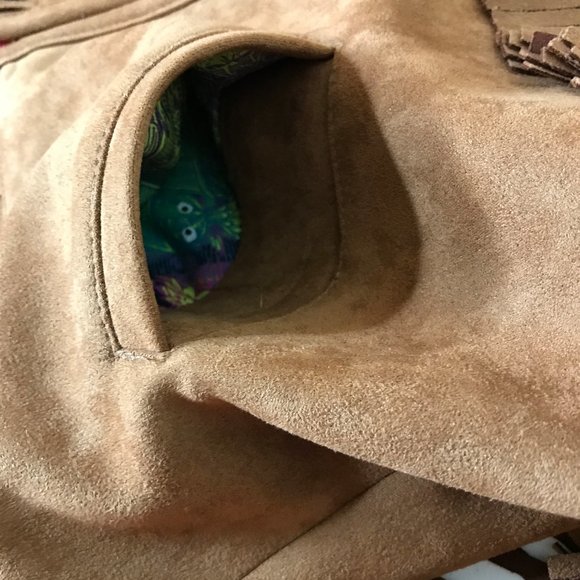 MOTHER On The Fringe Faux Suede Fringed Western Style Boho Crop Jacket Sz XS - Picture 9 of 16